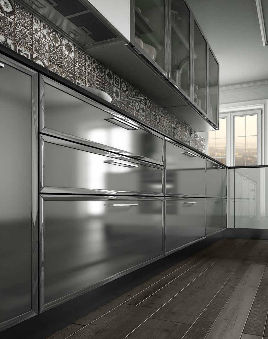 Cuisine Steel, plan monobloc en acier inoxydable brossé